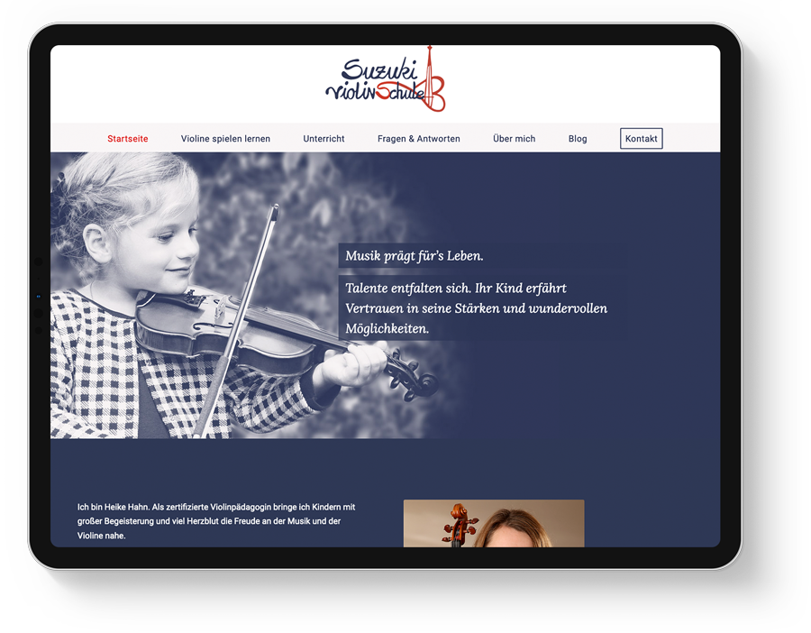 Responsive Webdesign für einen Musik-Coach aus Metzingen