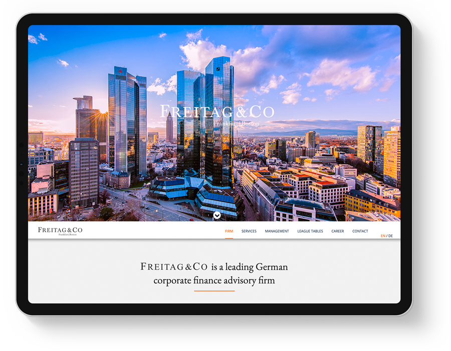Responsive Webdesign für eine Investmentbank aus Frankfurt