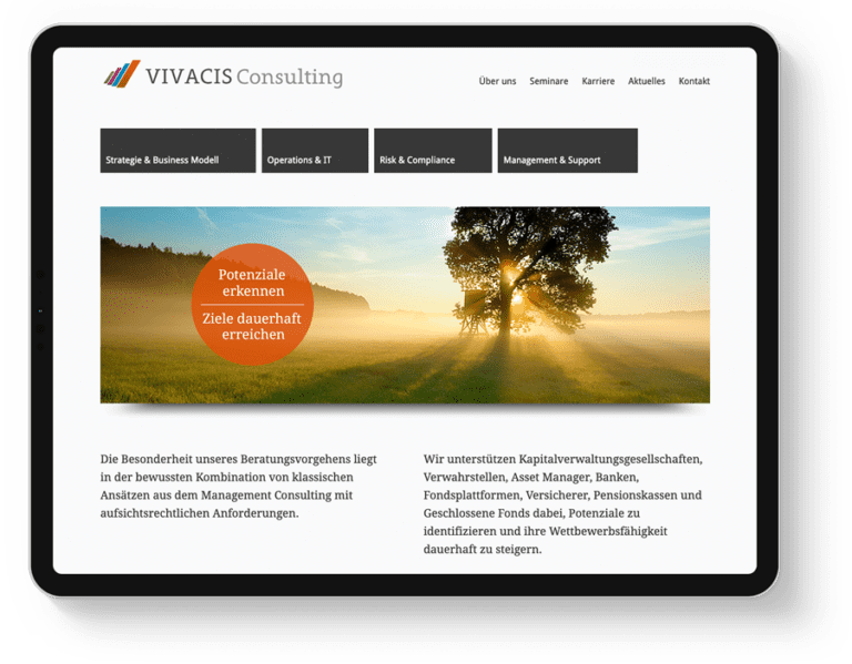 Homepagedesign und Corporate Design für eine Unternehmensberatung
