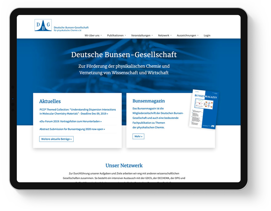 Responsive Webdesign für einen Wissenschaftlicher Verein aus Frankfurt