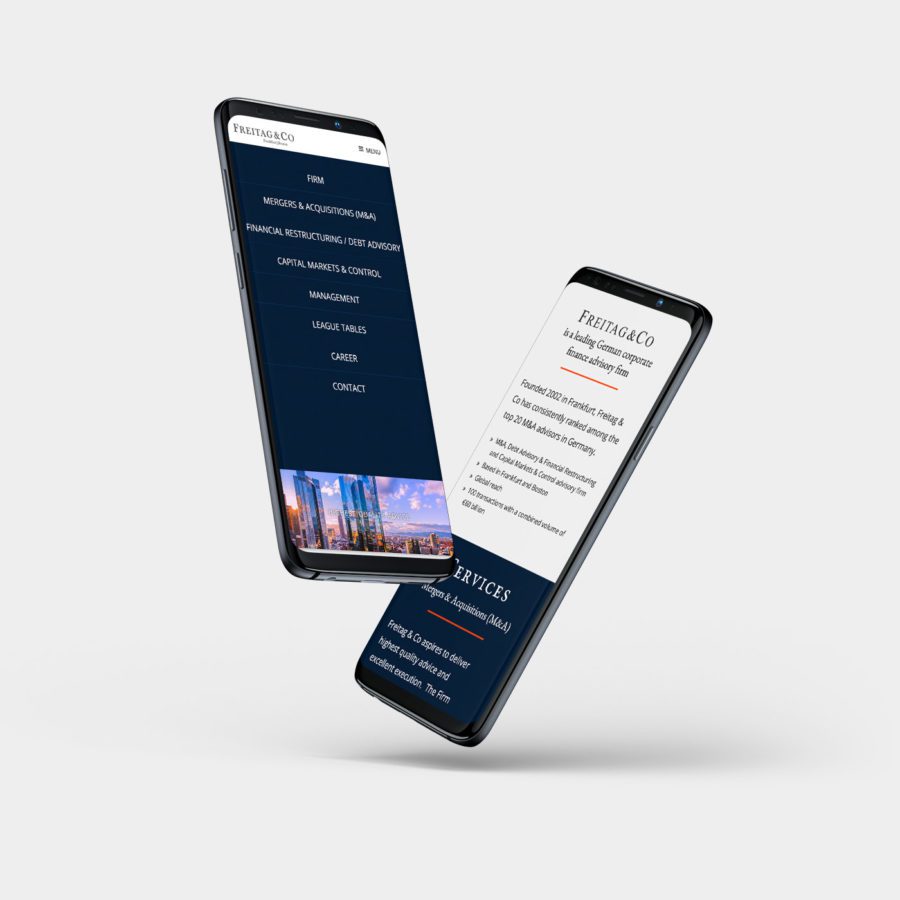 Mobile Webdesign, Redesign für eine Frankfurter Bank