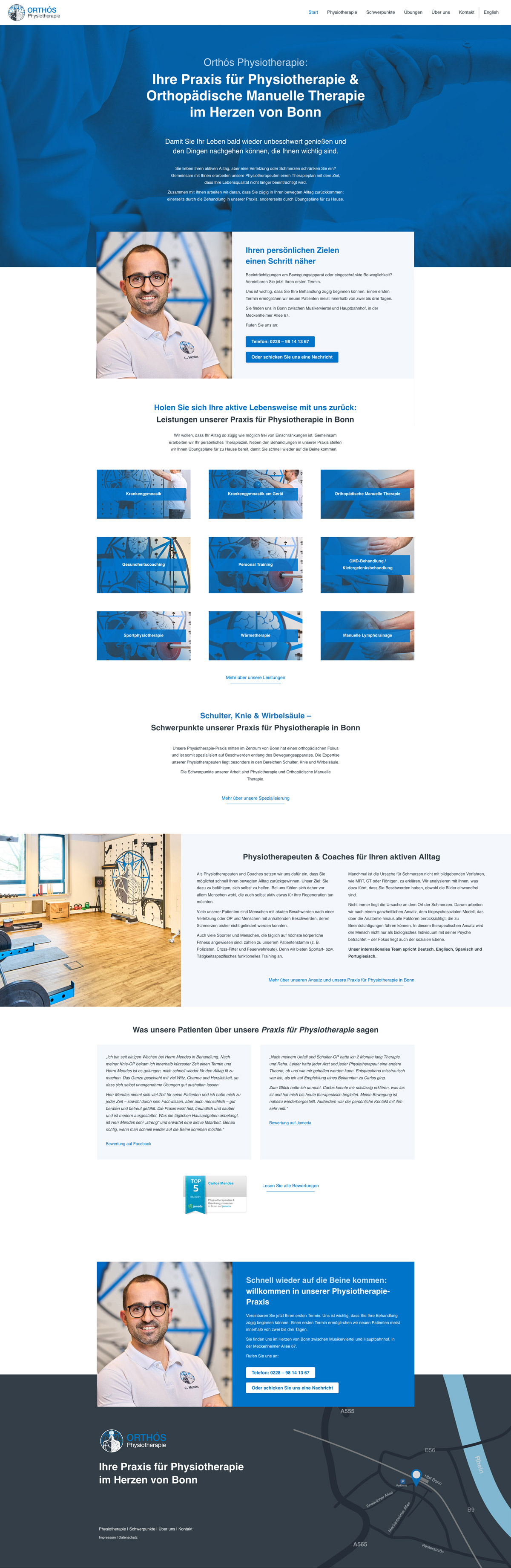 Webdesign für einen Physiotherpeuten aus Bonn