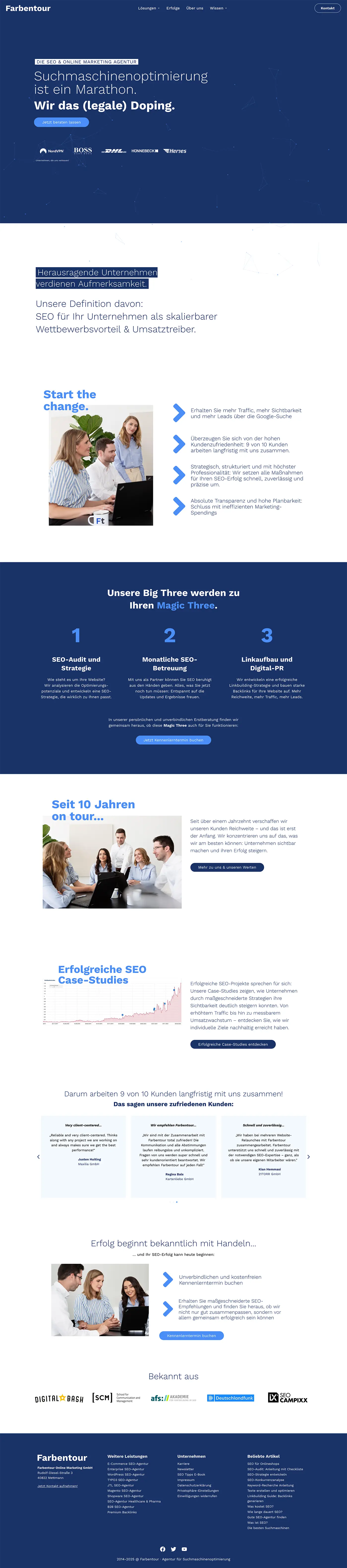 Farbentour 16 Resposnive Webdesign für eine SEO-Agentur aus Mettmann